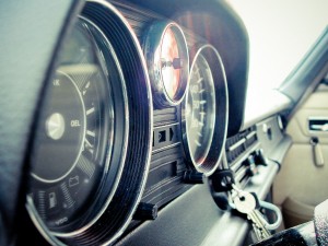 Black interior car speedometer 